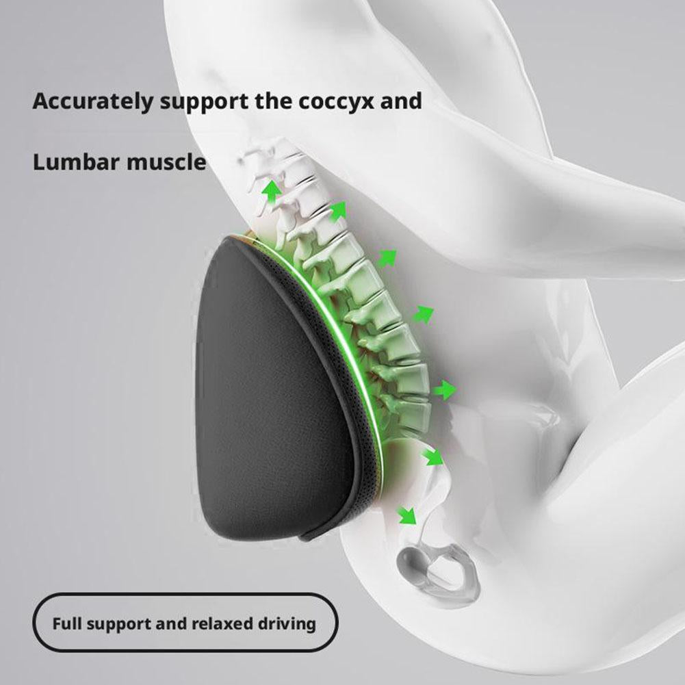 Car Lumbar Cushion Seat Back Cushion With Thin Waist Support Non-slip For Long-Distance Driving Office Car Pad Accessories