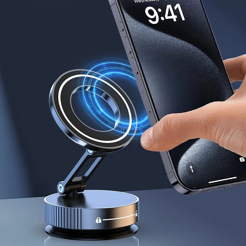 Super Strong Magnetic Phone Holder Foldable Design 360° Adjustable Vacuum Car Mount For Car Desk Bathroom Phone Holder 2025 New