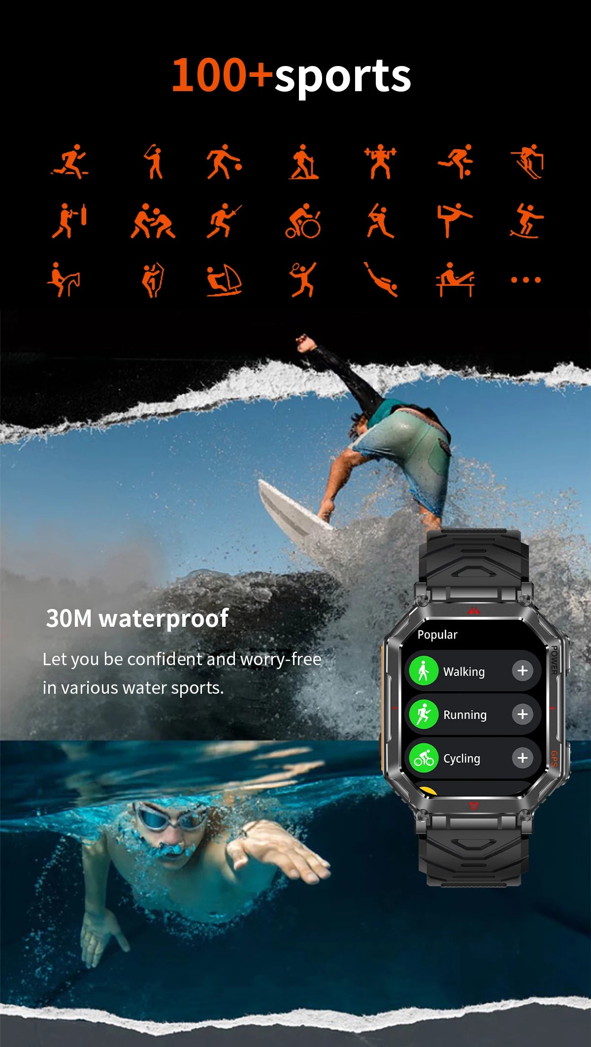 LIGE NEW 2025 GPS Smartwatch 2.01" HD Screen Compass Barometric Altimeter 450mAh Battery BT Voice Calling Smart Watch 107 Sports