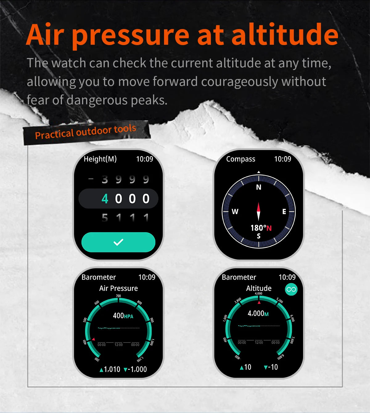 LIGE NEW 2025 GPS Smartwatch 2.01" HD Screen Compass Barometric Altimeter 450mAh Battery BT Voice Calling Smart Watch 107 Sports