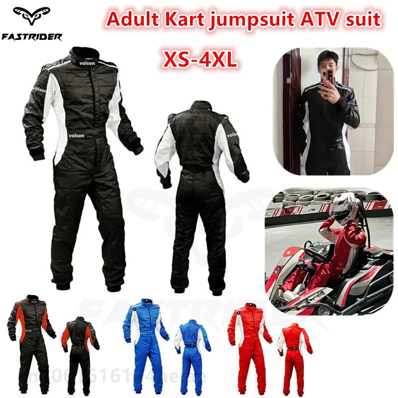 Adult Kart jumpsuit ATV suit off-road racing motorcycle track waterproof karting suit logo Wear Resistant motorcycle jacket