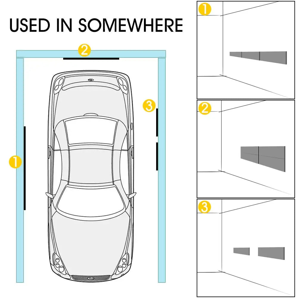 Garage Wall Protector 2/4Pack Car Door Corner Edge Waterproof Bumper Guard Protector Self Adhesive Foam Pad for Parking Vehicle