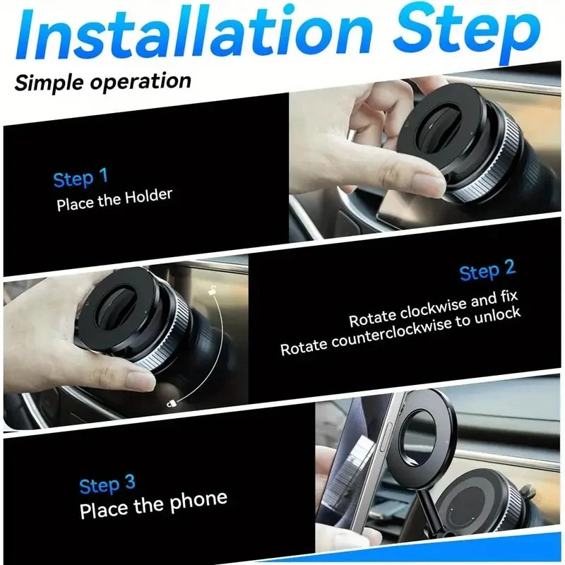 Suction Cup Phone Mount Magnetic Phone Holder for Car 360°Adjustable Vacuum Suction Phone Mount for Gym/Mirror/Smooth Surface