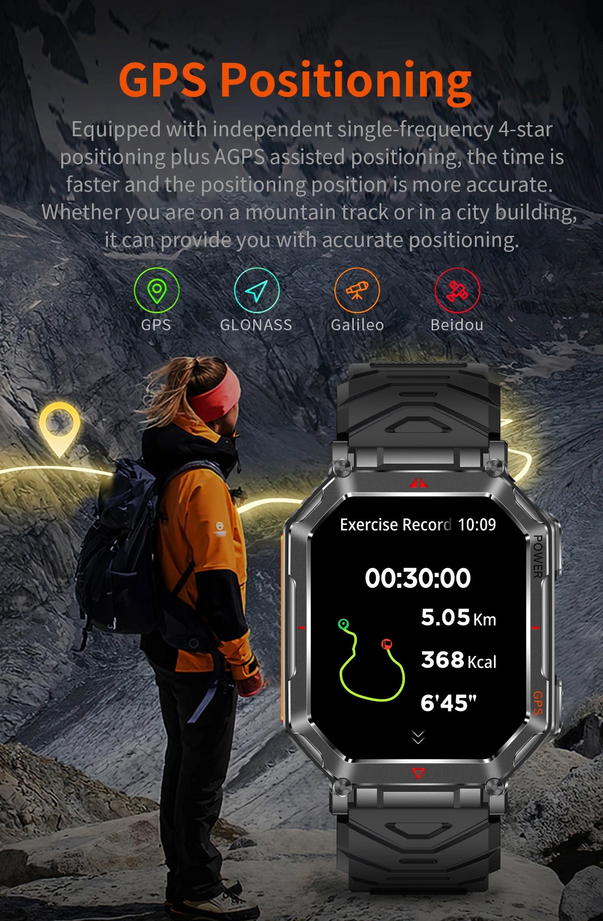 LIGE NEW 2025 GPS Smartwatch 2.01" HD Screen Compass Barometric Altimeter 450mAh Battery BT Voice Calling Smart Watch 107 Sports