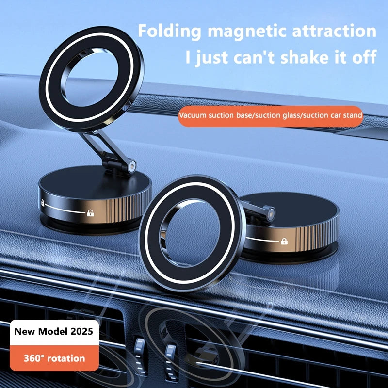 Super Strong Magnetic Phone Holder Foldable Design 360° Adjustable Vacuum Car Mount For Car Desk Bathroom Phone Holder 2025 New