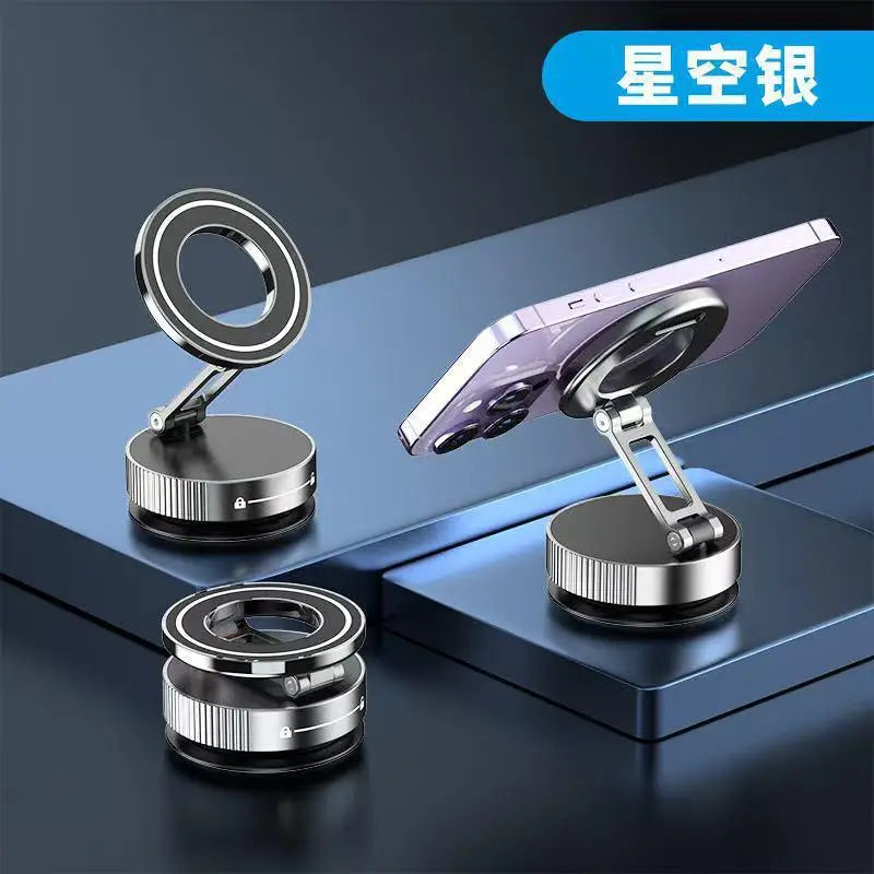 Super Strong Magnetic Phone Holder Foldable Design 360° Adjustable Vacuum Car Mount For Car Desk Bathroom Phone Holder 2025 New