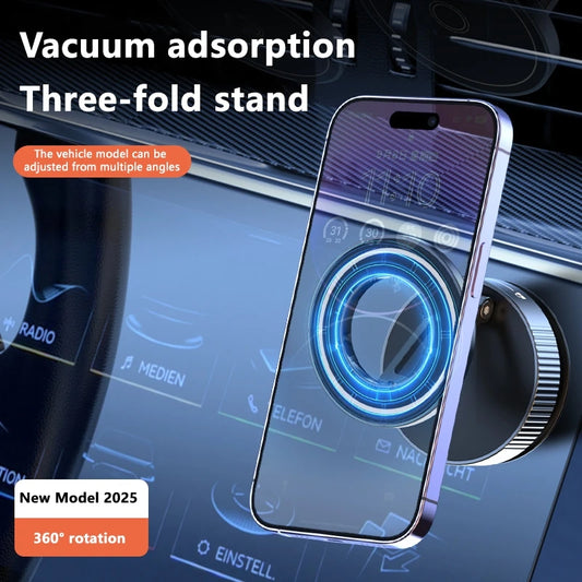 Super Strong Magnetic Phone Holder Foldable Design 360° Adjustable Vacuum Car Mount For Car Desk Bathroom Phone Holder 2025 New