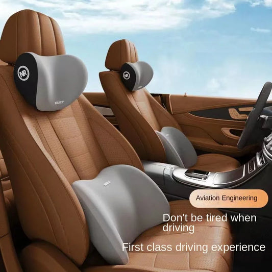 Ergonomic memory foam car seat cushion - suitable for all seasons comfort car headrest - lumbar cushion or headrest or set